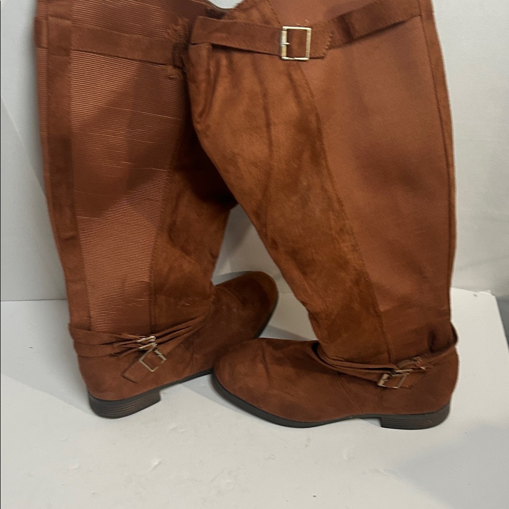 Brown Ankle Boots with Buckle Detail For Women